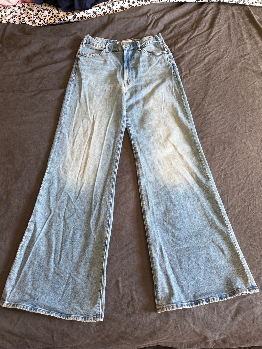 MOTHER Light Blue Wide-Leg Jeans
